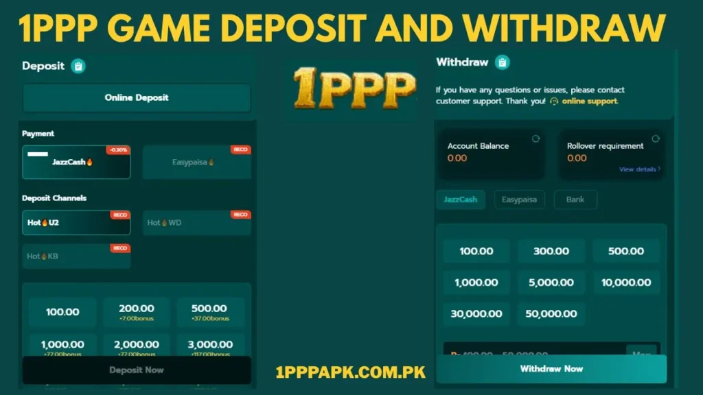 1PPPP Game Deposit and Withdrawal