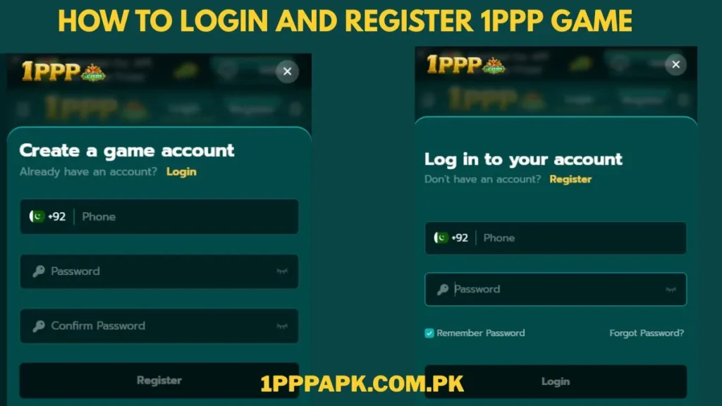 HOW TO LOGIN AND REGISTER 1PPP GAME