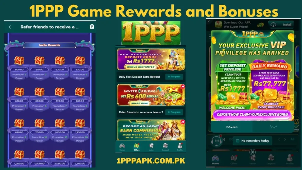 1PPP GAME REWARDS AND BONUSES